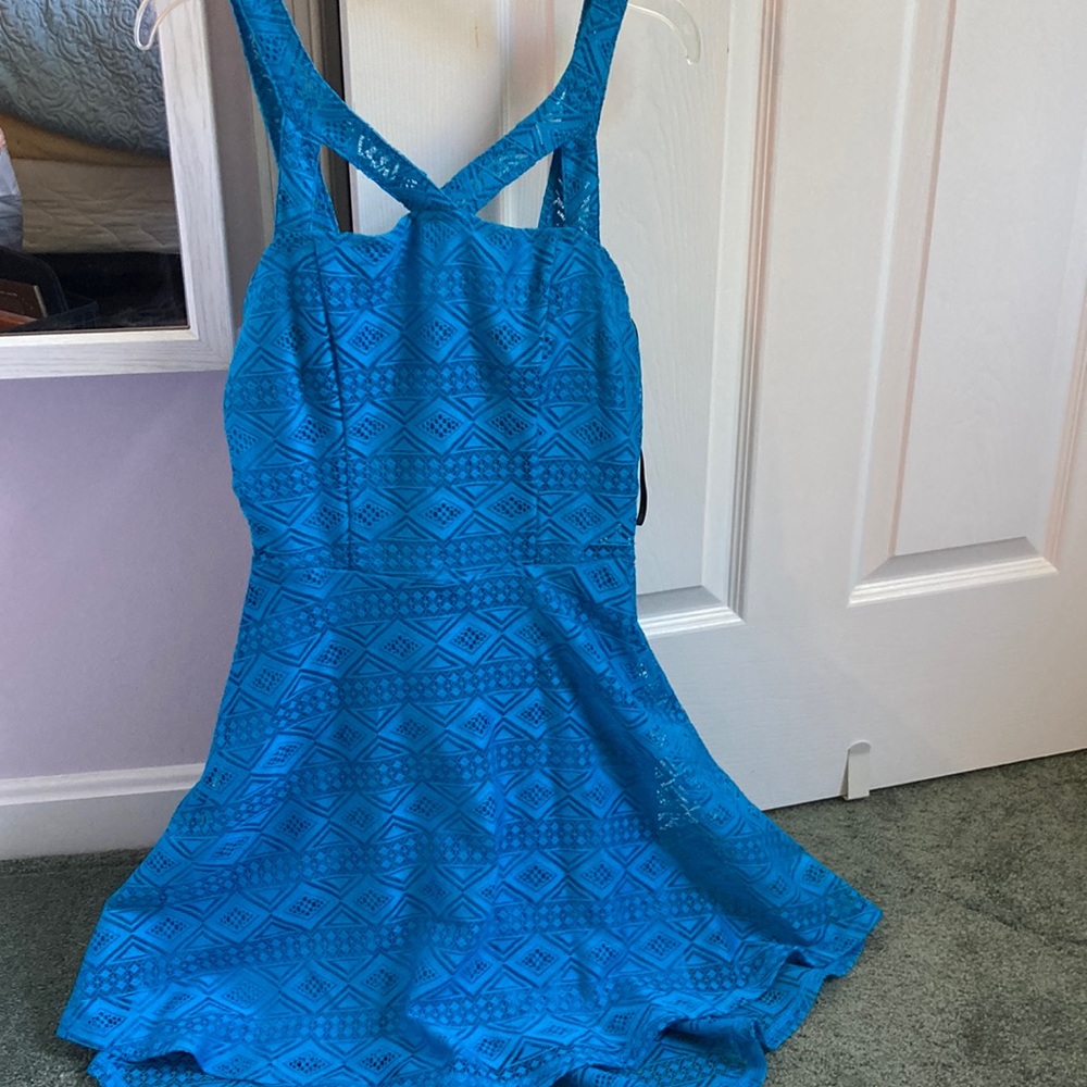 Blue high low dress